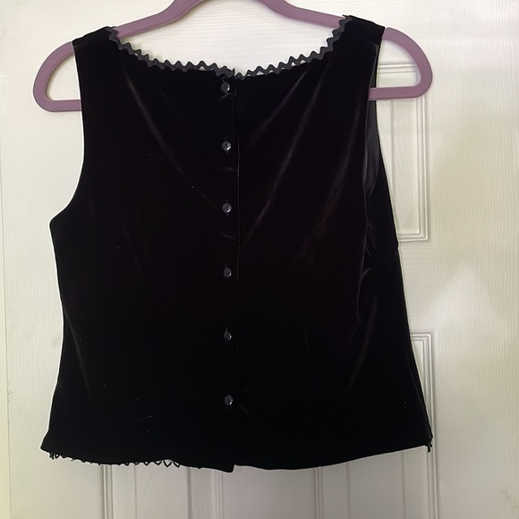 Vintage black velvet shift blouse - Picture 4 of 5